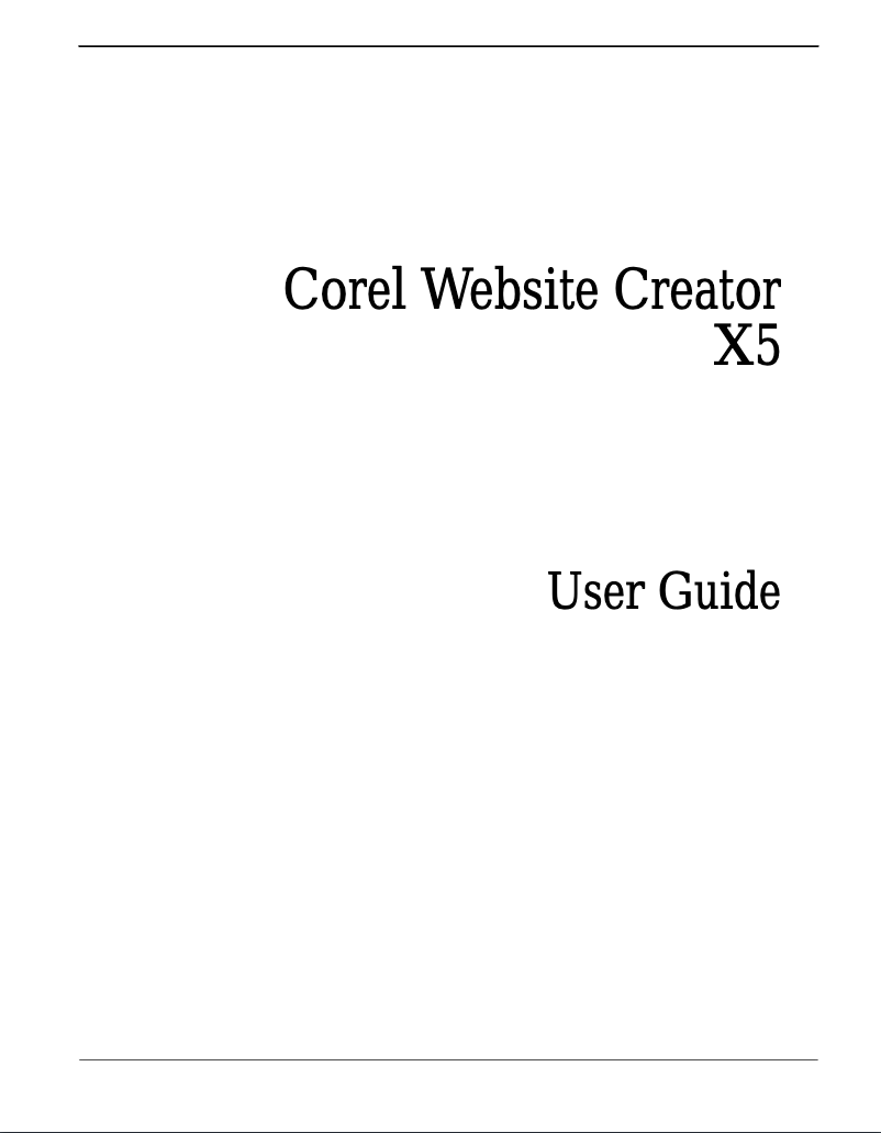 Página 1 del manual Manual de usuario Corel Website Creator X5