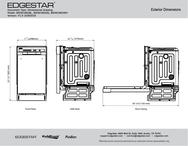 Image de la première page du manuel de l'appareil BIDW1802BL
