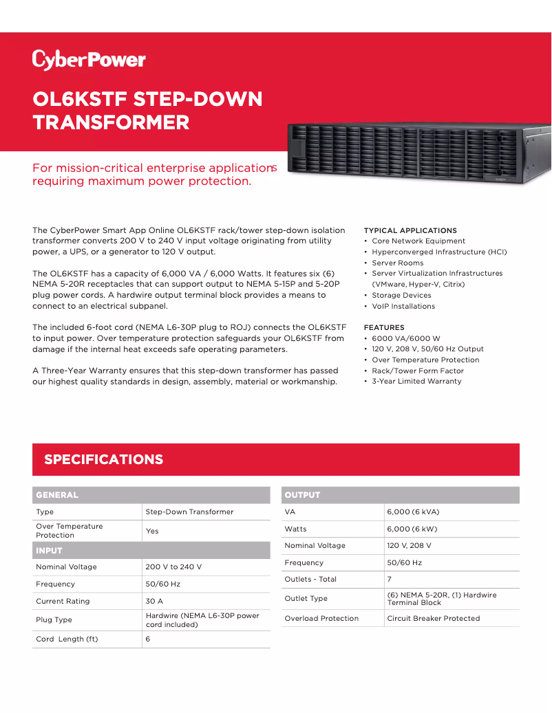 Page n°1 - Guide de démarrage rapide CyberPower OL6KSTF