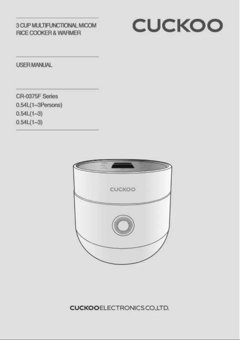 Page 1 de la notice Manuel utilisateur Cuckoo CR-0375FW