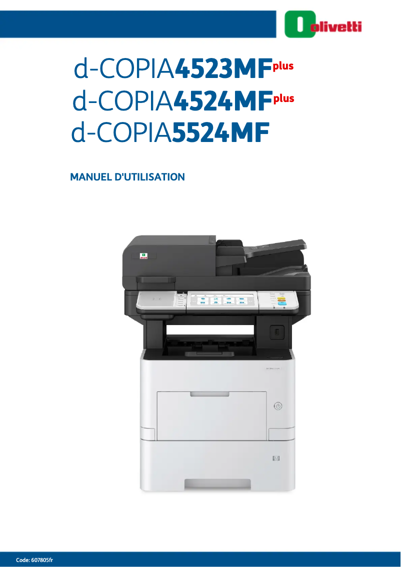Image de la première page du manuel de l'appareil d-Copia 4523MFplus
