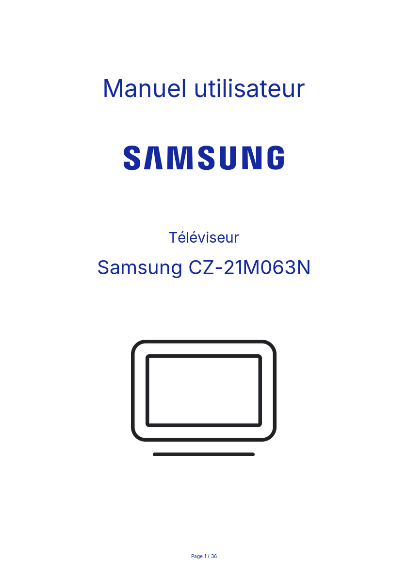 Page n°1 - Manuel utilisateur Samsung CZ-21M063N