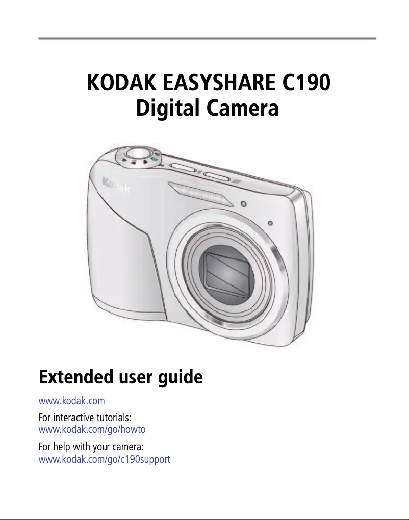 Image de la première page du manuel de l'appareil EasyShare C190