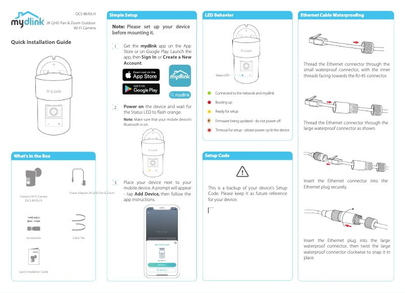 Page 1 de la notice Guide d'installation D-Link DCS-8635LH