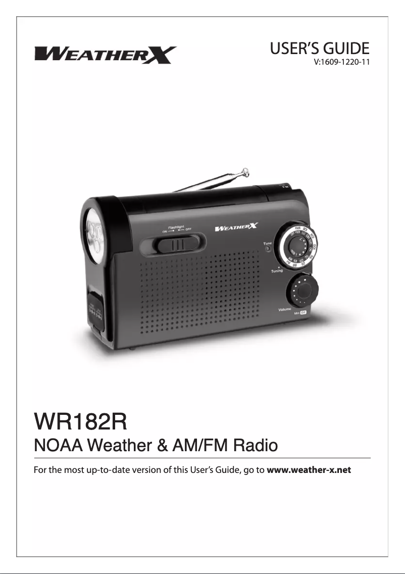 Page 1 de la notice Manuel utilisateur WeatherX WR182R