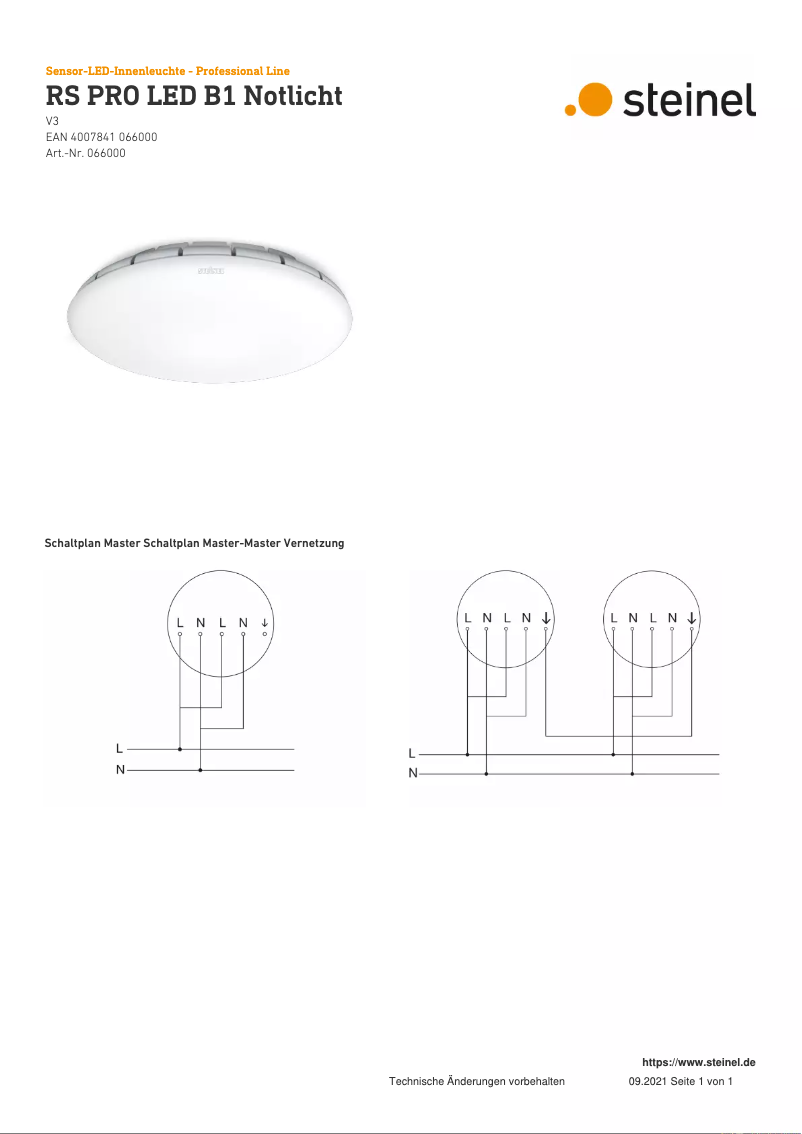 Image de la première page du manuel de l'appareil RS PRO LED B1
