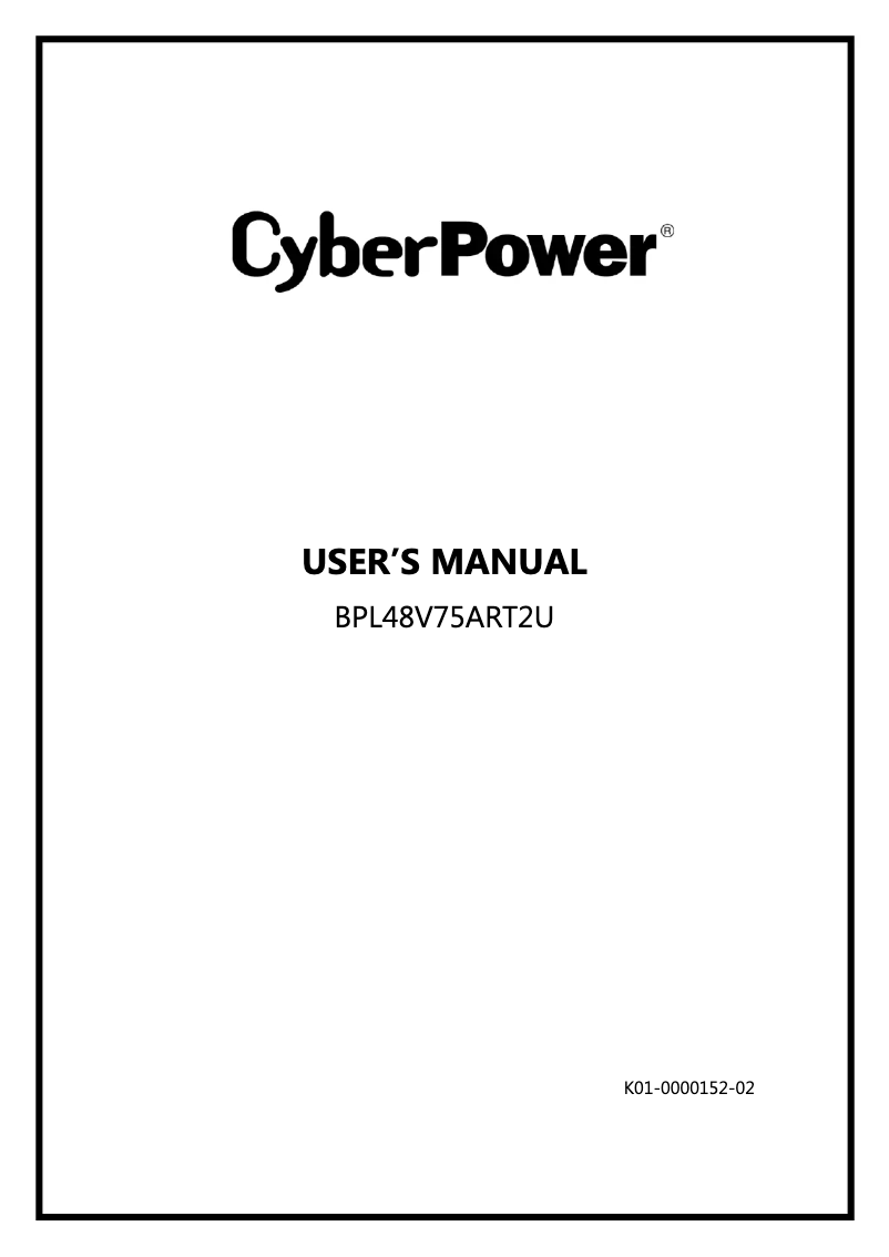 Image de la première page du manuel de l'appareil BPL48V75ART2U