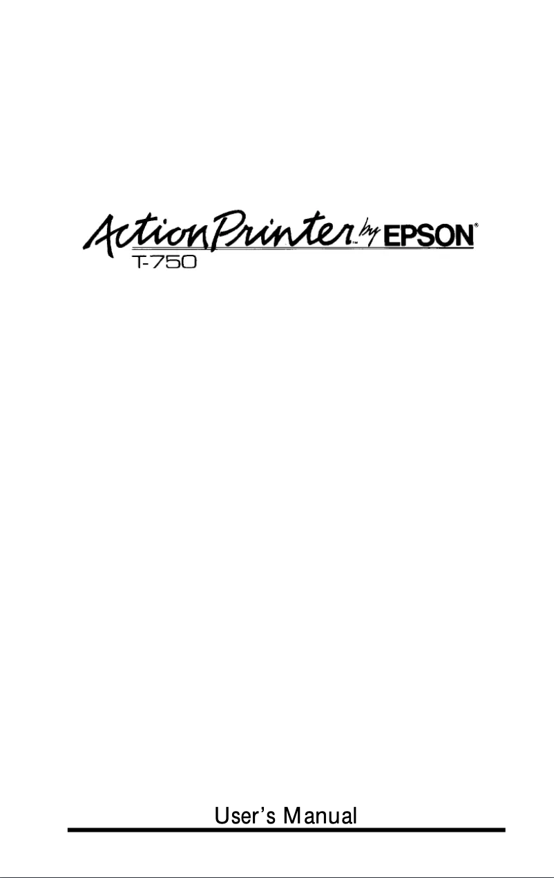 Page 1 de la notice Manuel utilisateur Epson T-750