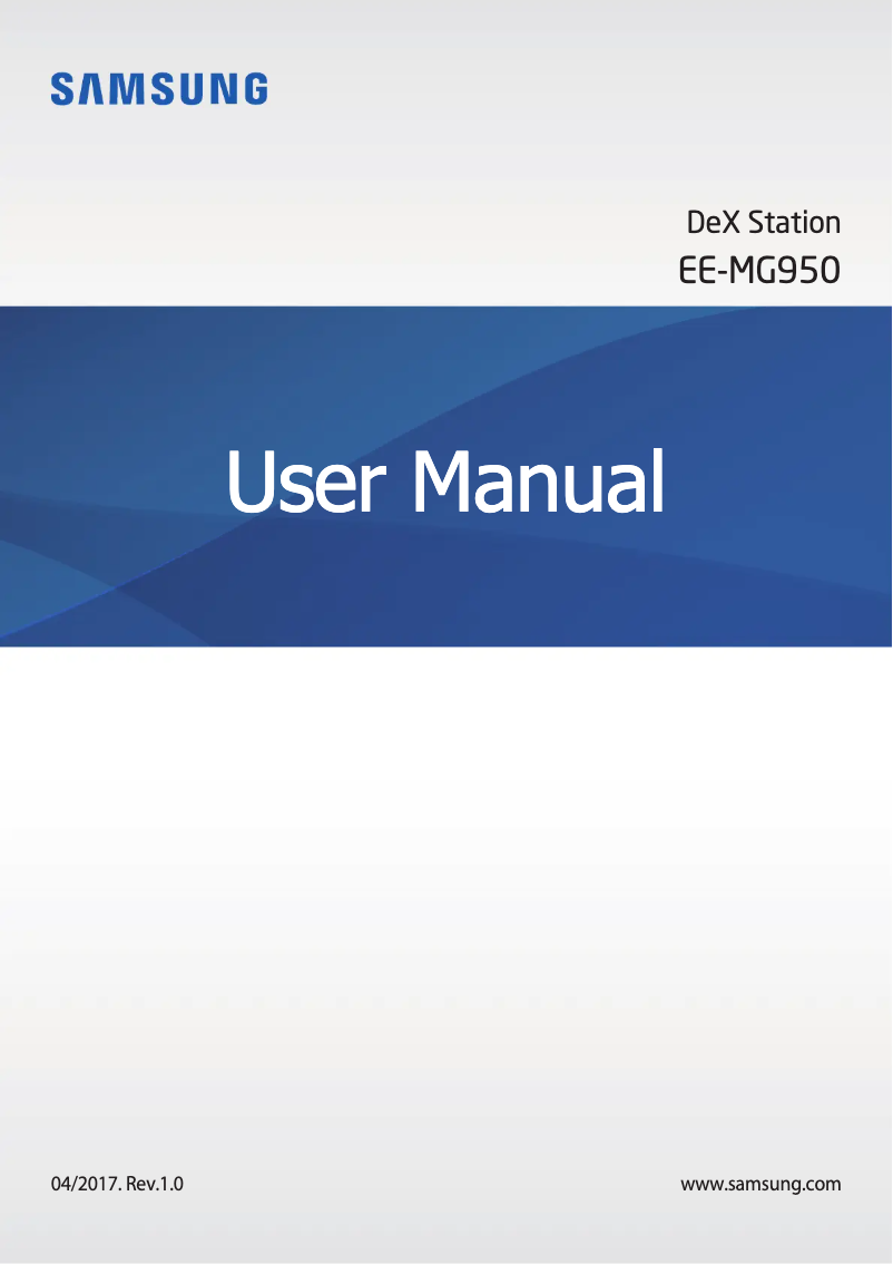 Image de la première page du manuel de l'appareil DeX Station EE-MG950