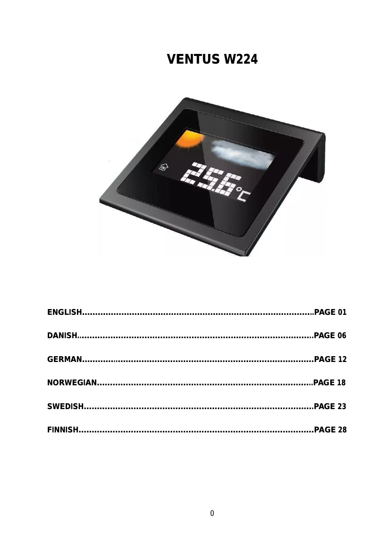 Page 1 de la notice Manuel utilisateur Ventus W224-7