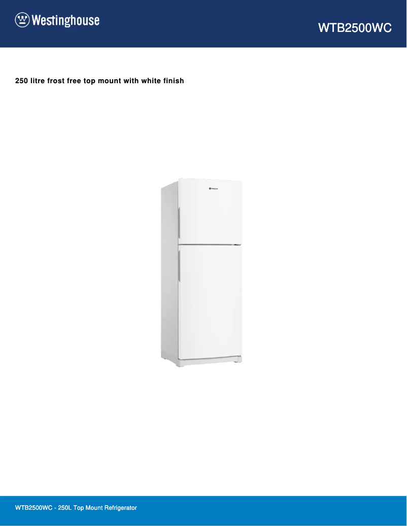 Image de la première page du manuel de l'appareil WTB2500WC