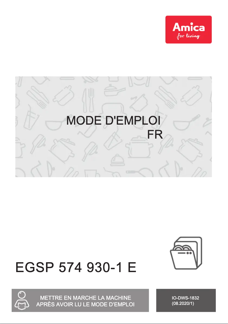 Page 1 de la notice Manuel utilisateur Amica EGSP 574 930-1 E