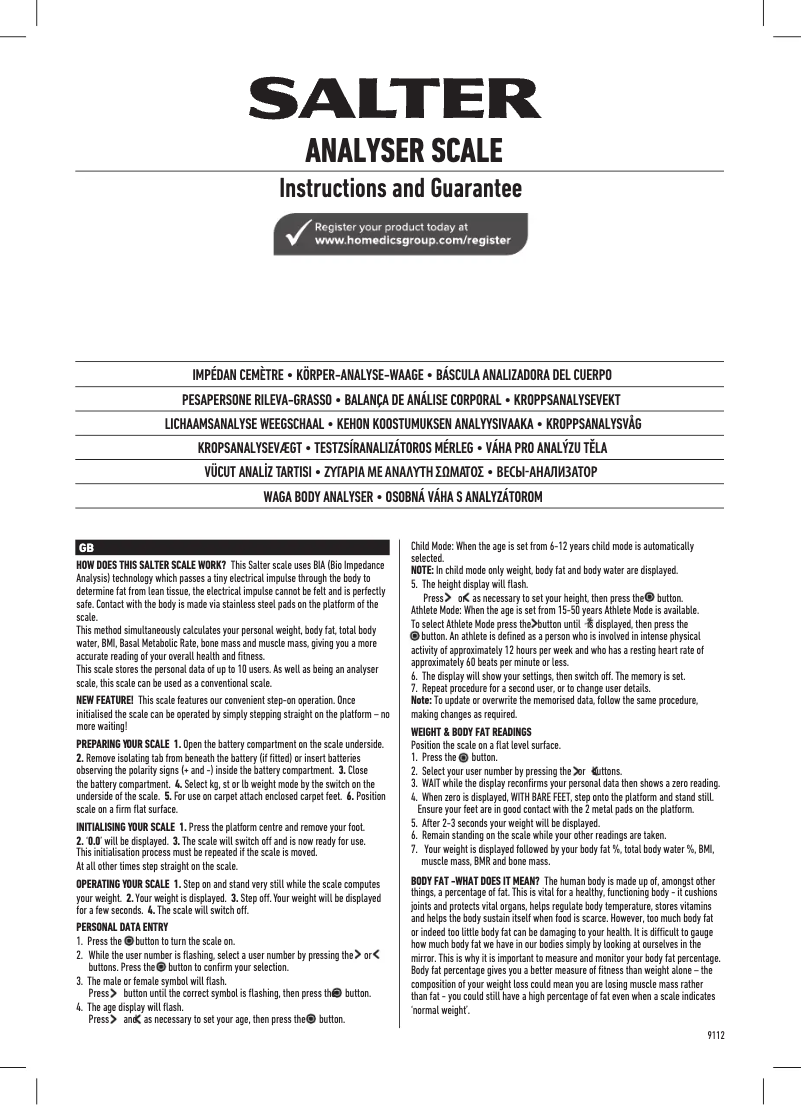 Imagen de la primera página del manual del dispositivo 9112 BK3R
