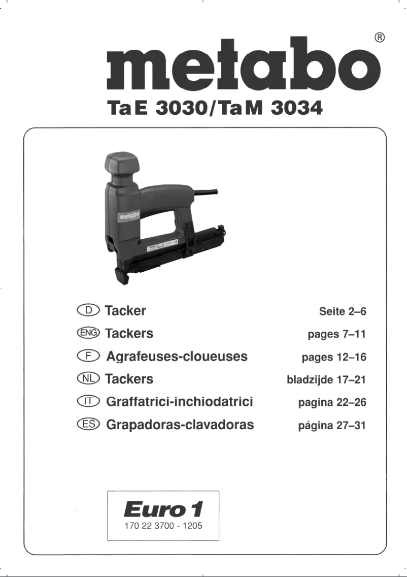 Image de la première page du manuel de l'appareil TA E 3030