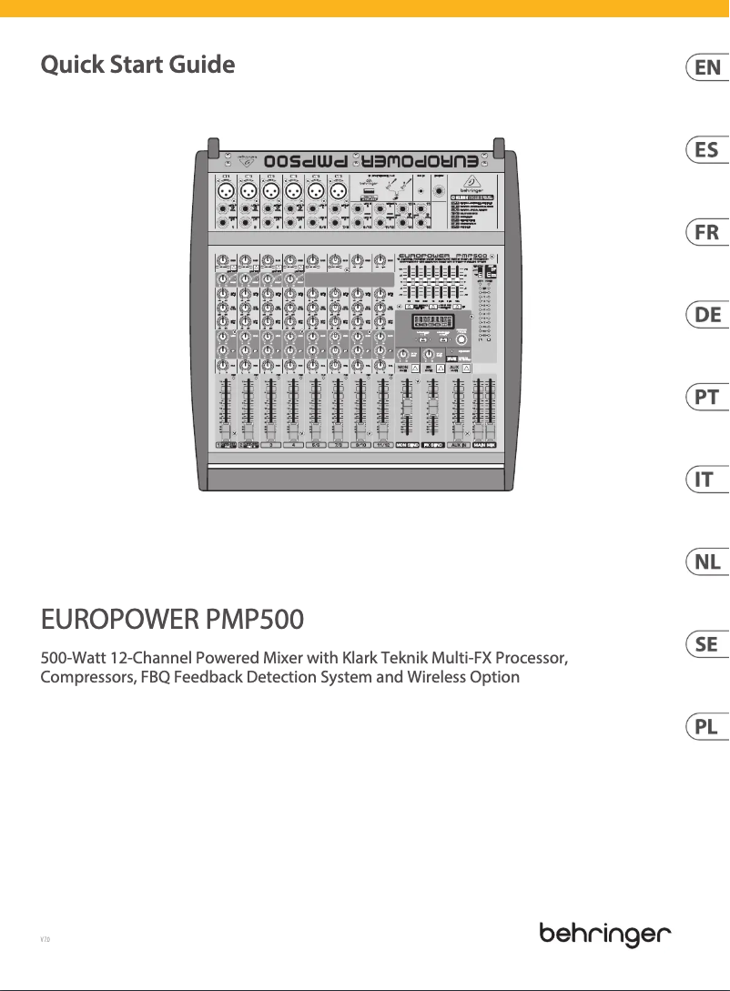 Page n°1 - Guide de démarrage rapide Behringer Europower PMP500