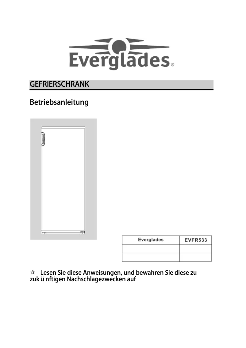 Page 1 de la notice Manuel utilisateur Everglades EVFR533