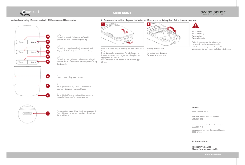 Page n°1 - Manuel utilisateur Swiss Sense Emotion I