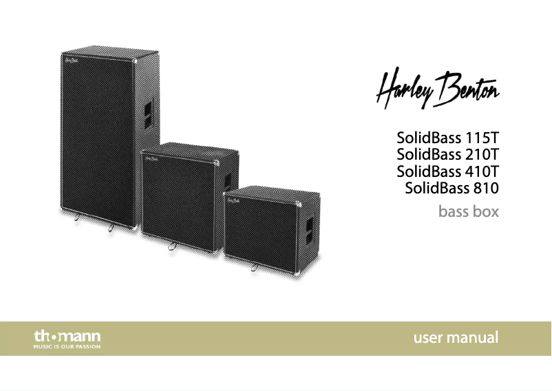 Page 1 de la notice Manuel utilisateur Harley Benton SolidBass 410T