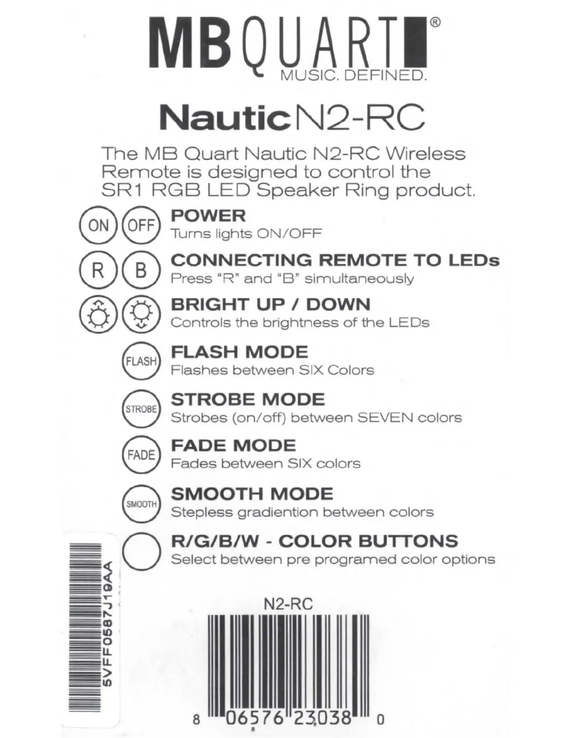 Page n°1 - Manuel utilisateur MB Quart Nautic N2-RC