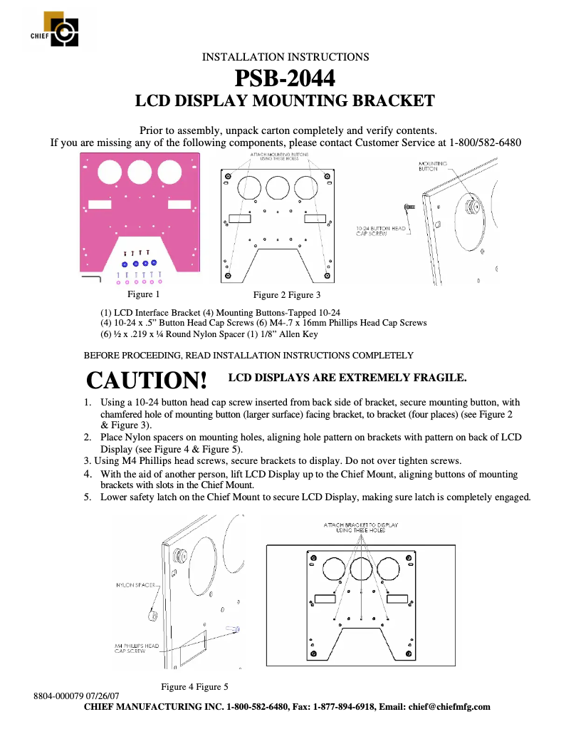 Page 1 de la notice Manuel utilisateur Chief PDC2044