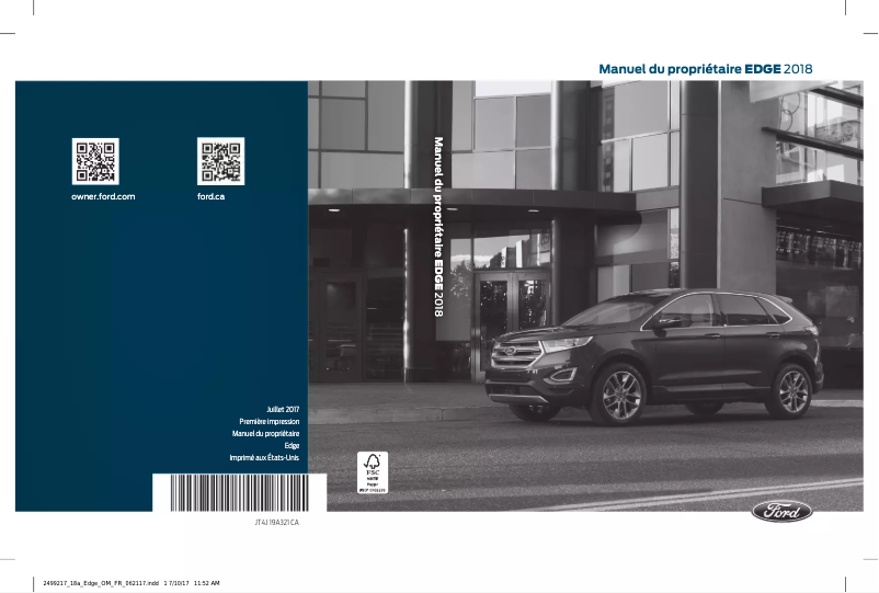 Página 1 del manual Manual de usuario Ford Edge (2018)