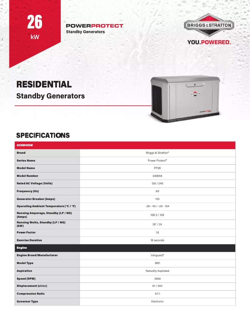 Image de la première page du manuel de l'appareil Power Protect 26kW