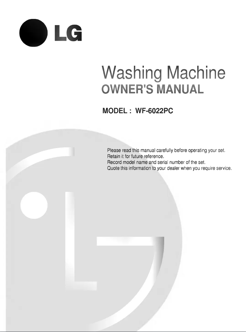 Page n°1 - Manuel utilisateur LG WF-F5207PC