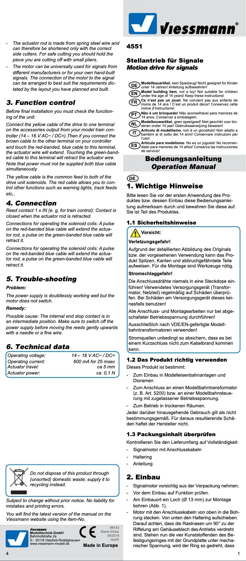 Page n°1 - Manuel utilisateur Viessmann 4551