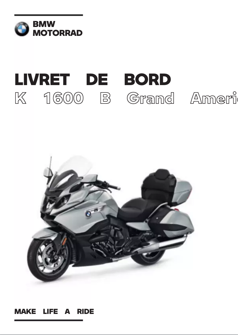 Page 1 de la notice Manuel utilisateur BMW K 1600 B (2020)