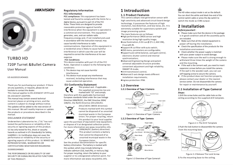 Page n°1 - Manuel utilisateur Hikvision DS-2CE56C5T-VFIT3