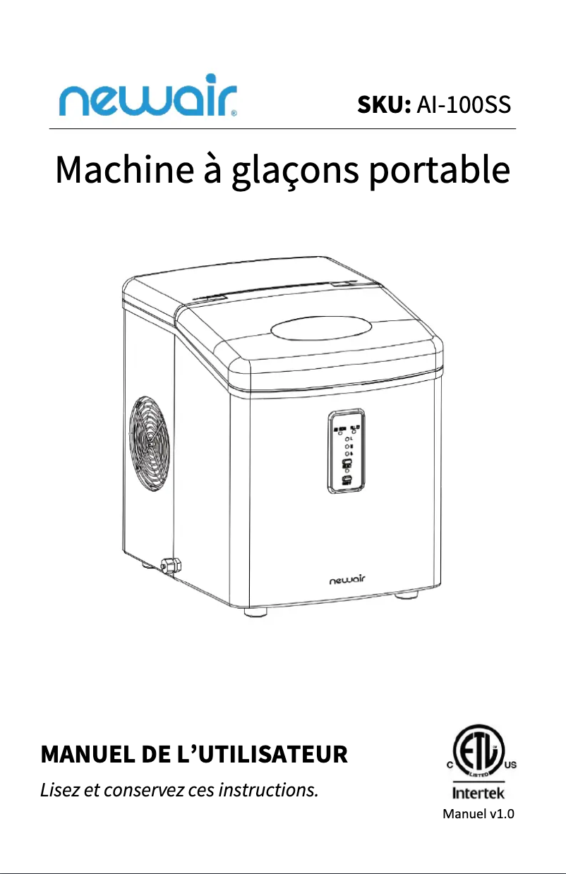 Image de la première page du manuel de l'appareil AI-100SS