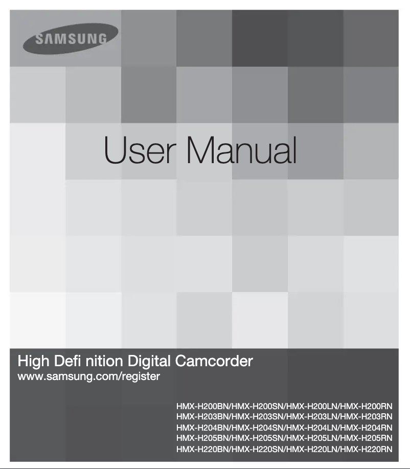 Page n°1 - Manuel utilisateur Samsung HMX-H220BN