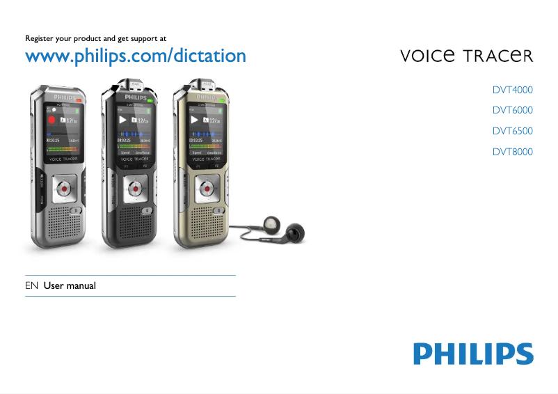 Page 1 de la notice Manuel utilisateur Philips Voice Tracer DVT6500