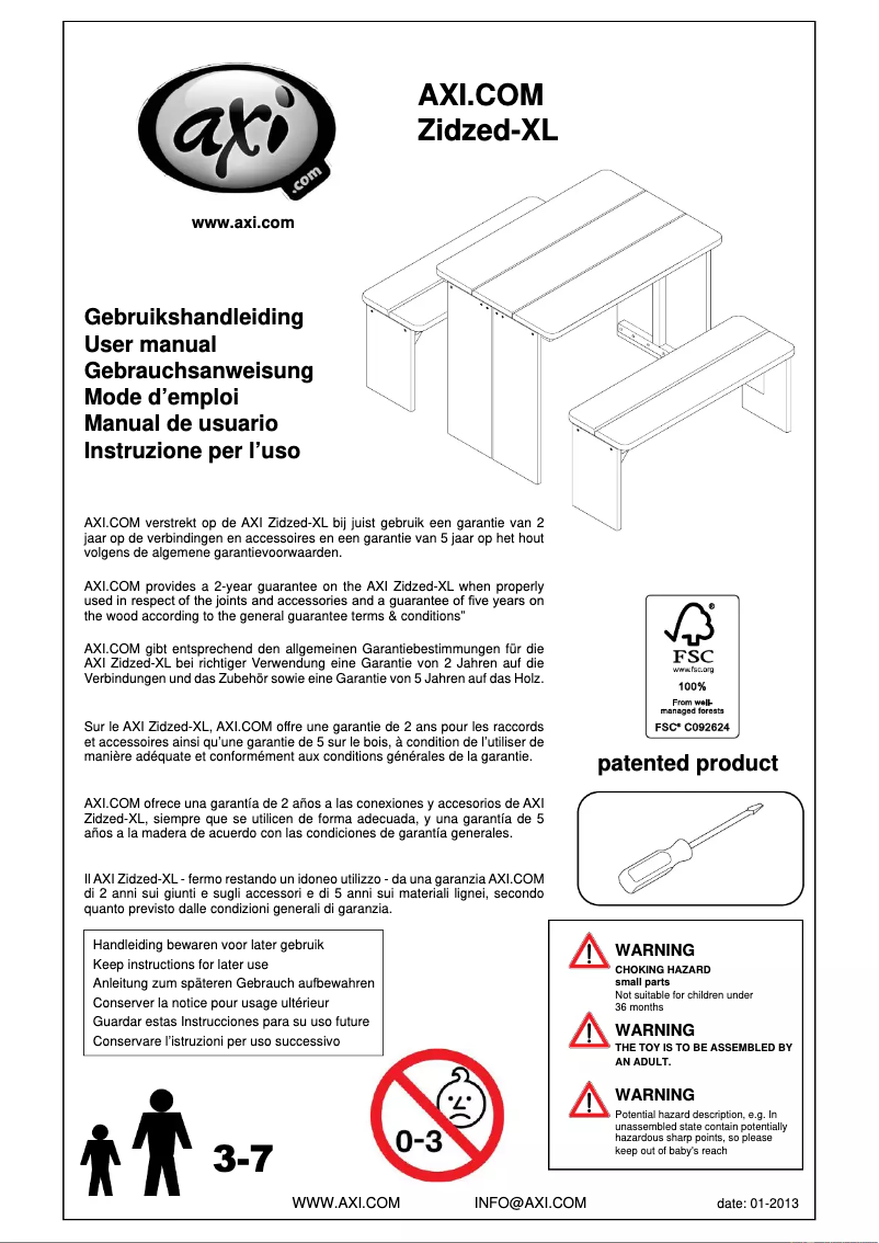 Imagen de la primera página del manual del dispositivo ZidZed XL