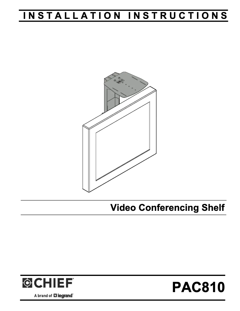 Page 1 de la notice Manuel utilisateur Chief PAC810