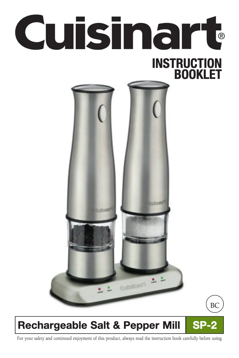 Page n°1 - Manuel utilisateur Cuisinart SP-2