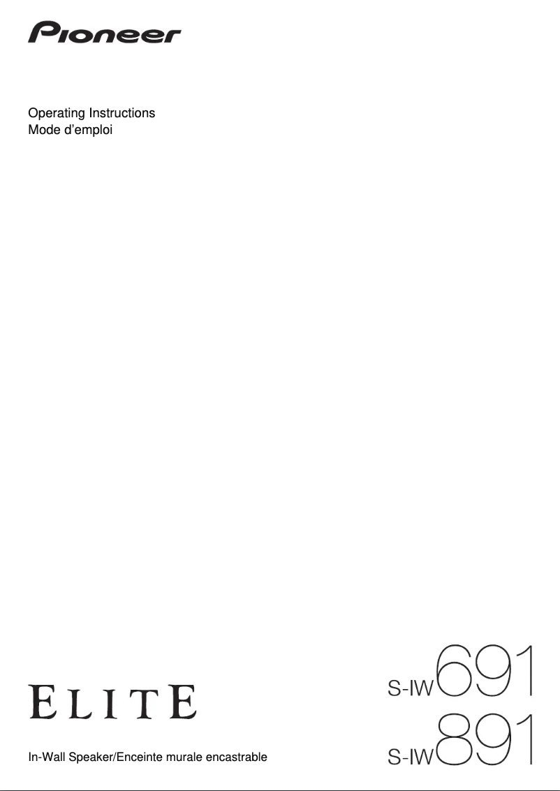 Page n°1 - Manuel utilisateur Pioneer Elite S-IW691
