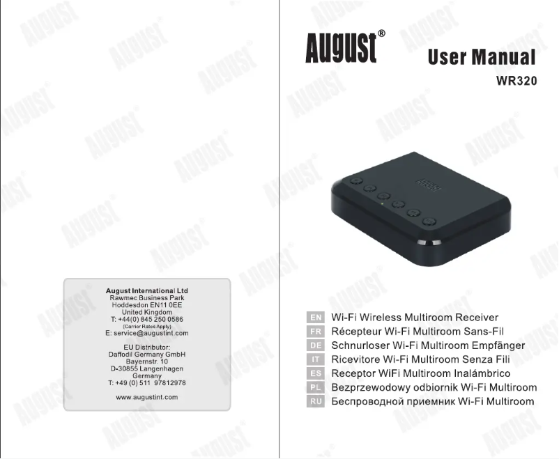 Image de la première page du manuel de l'appareil WR320