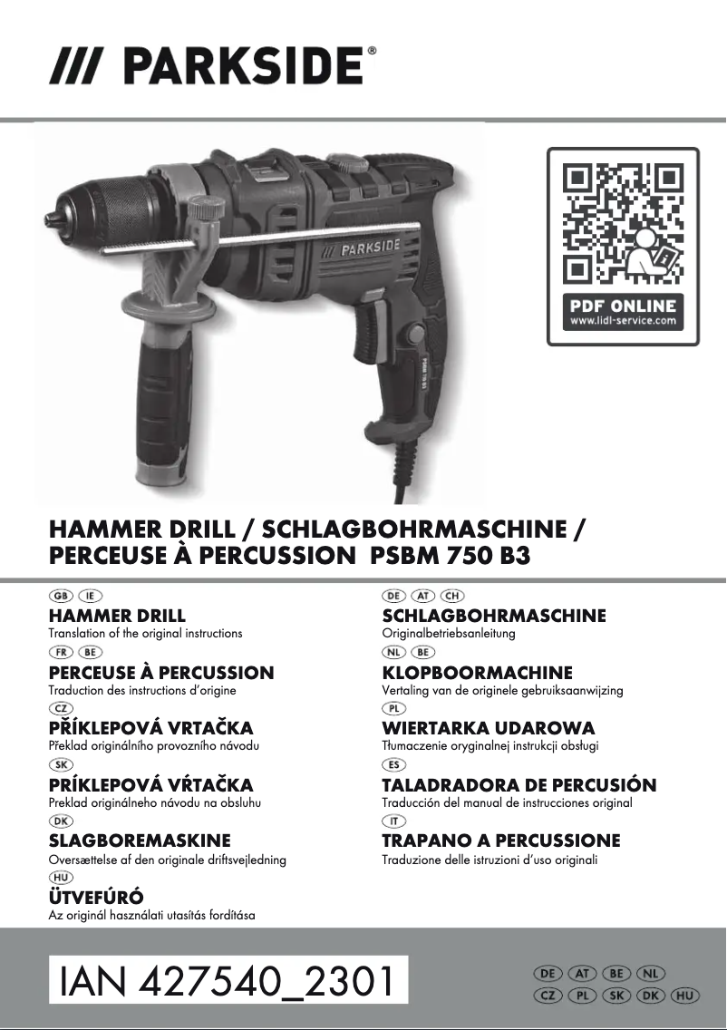 Image de la première page du manuel de l'appareil PSBM 750 B3