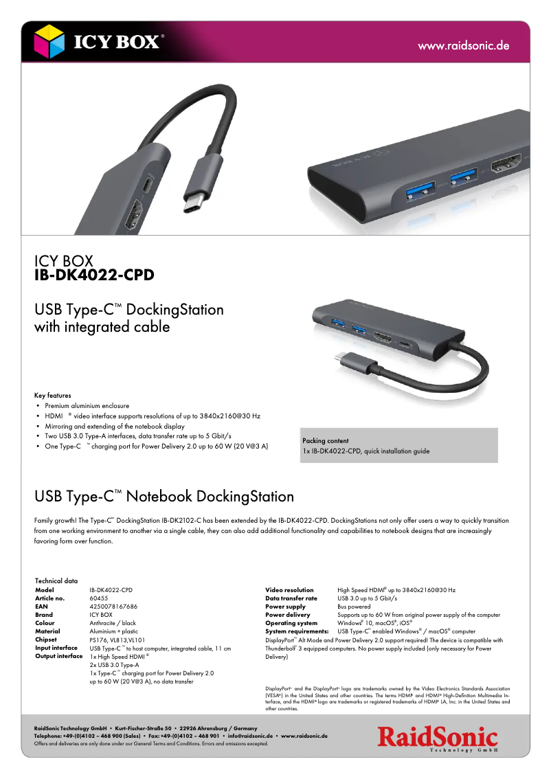 Image de la première page du manuel de l'appareil IB-DK4022-CPD