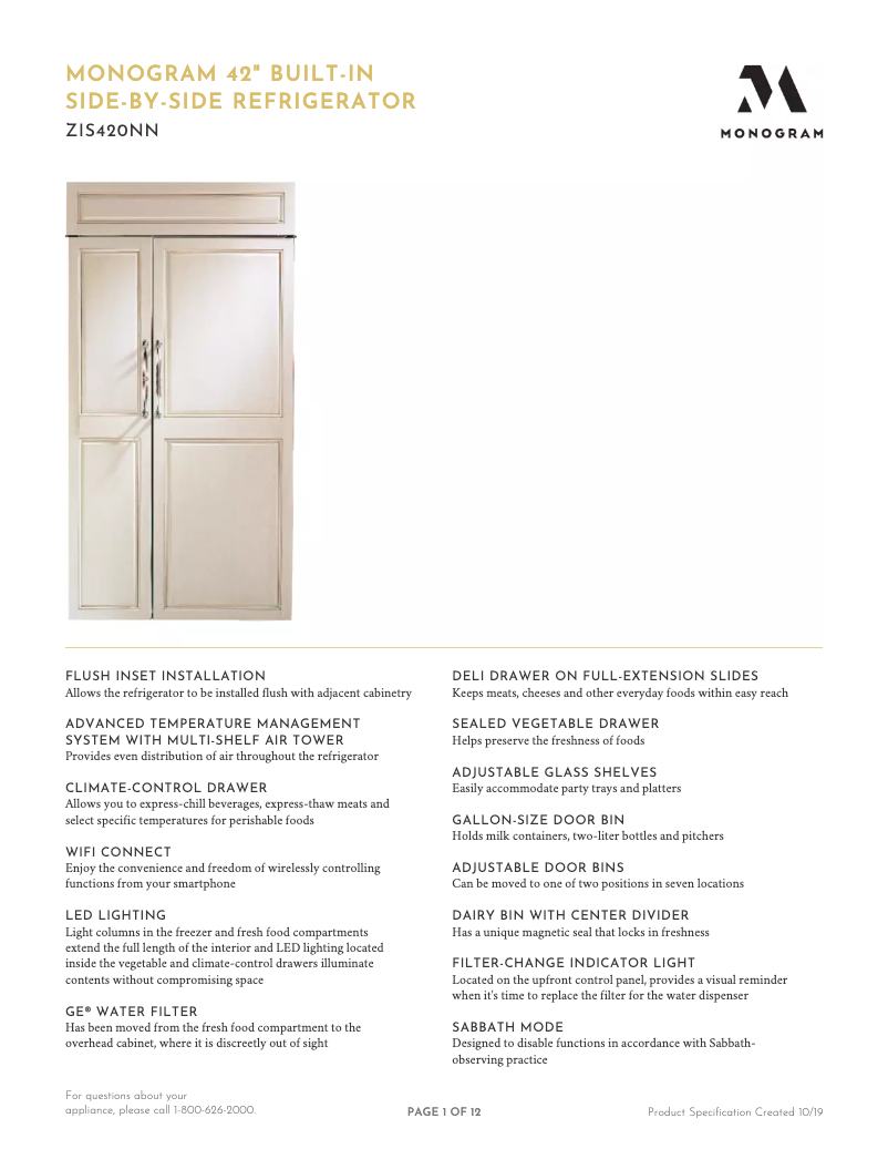 Image de la première page du manuel de l'appareil ZIS420NNII