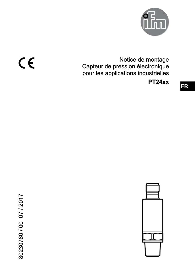 Page n°1 - Manuel utilisateur IFM PT2494