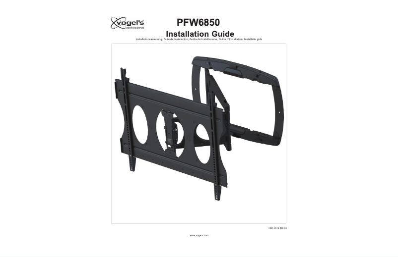 Page 1 de la notice Guide d'installation Vogel's PFW 6850