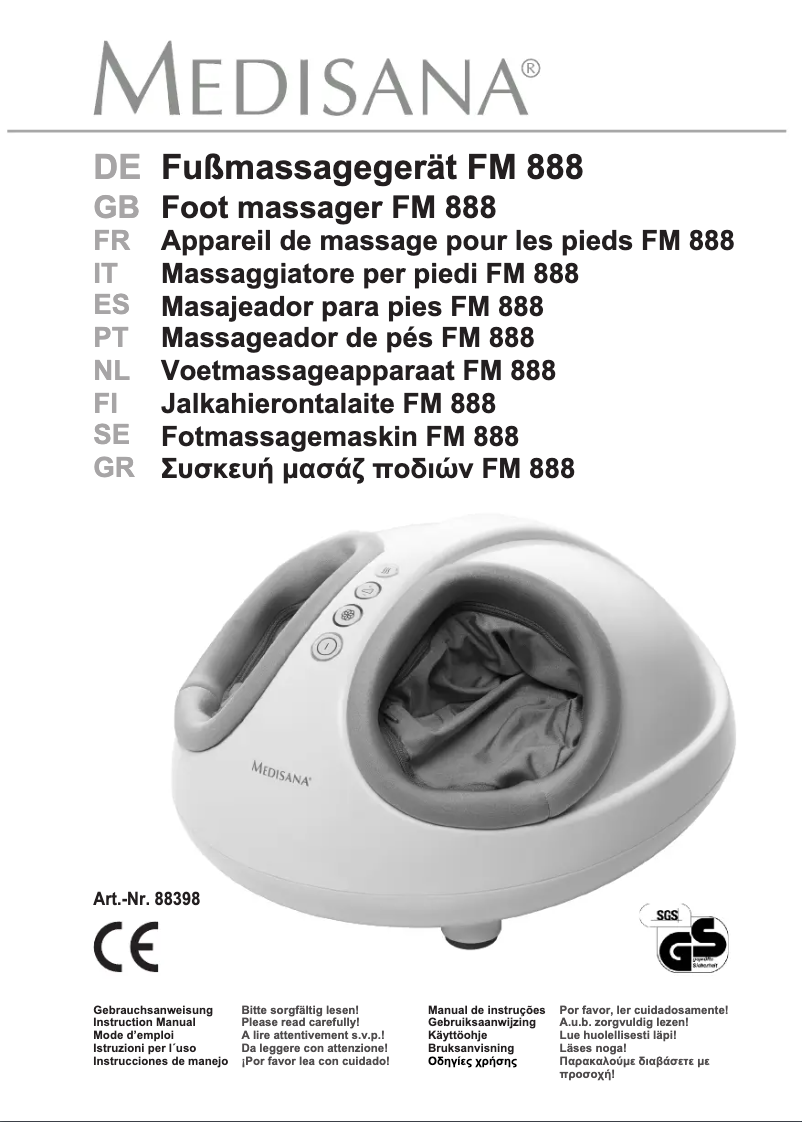 Page 1 de la notice Manuel utilisateur Medisana FM 888