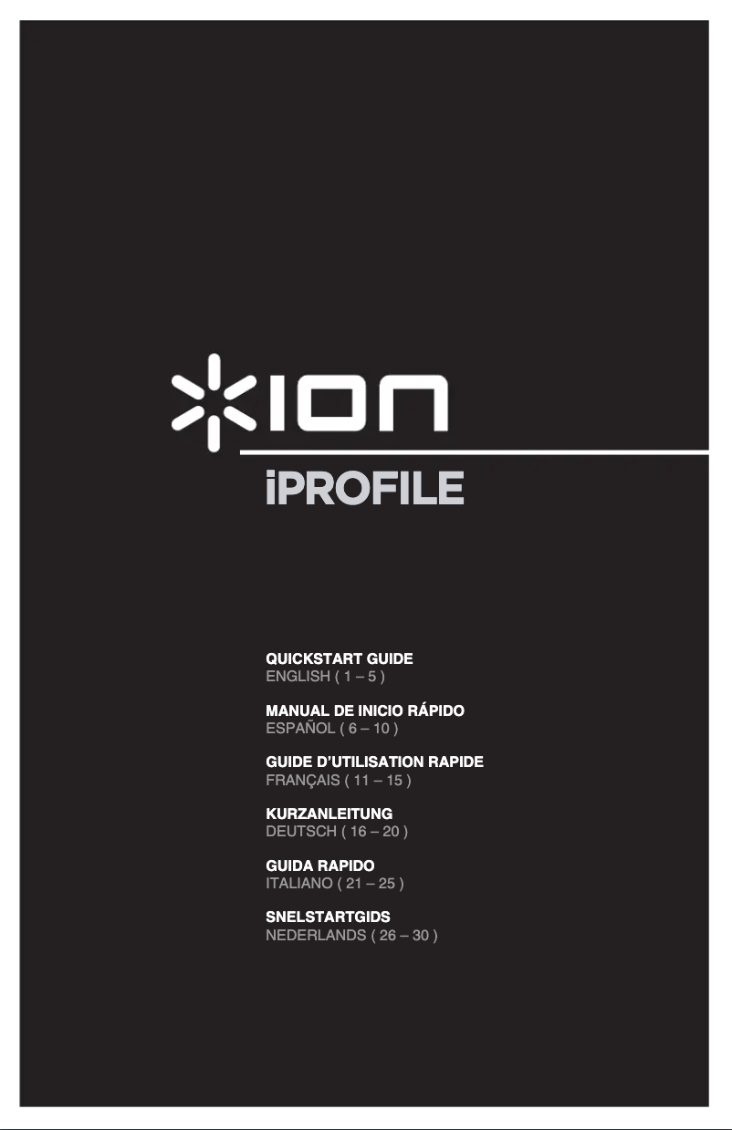 Page n°1 - Manuel utilisateur ION iProfile