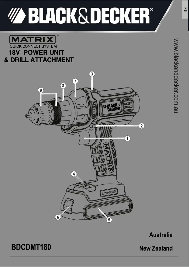 Page 1 de la notice Manuel utilisateur Black & Decker BDCDMT180