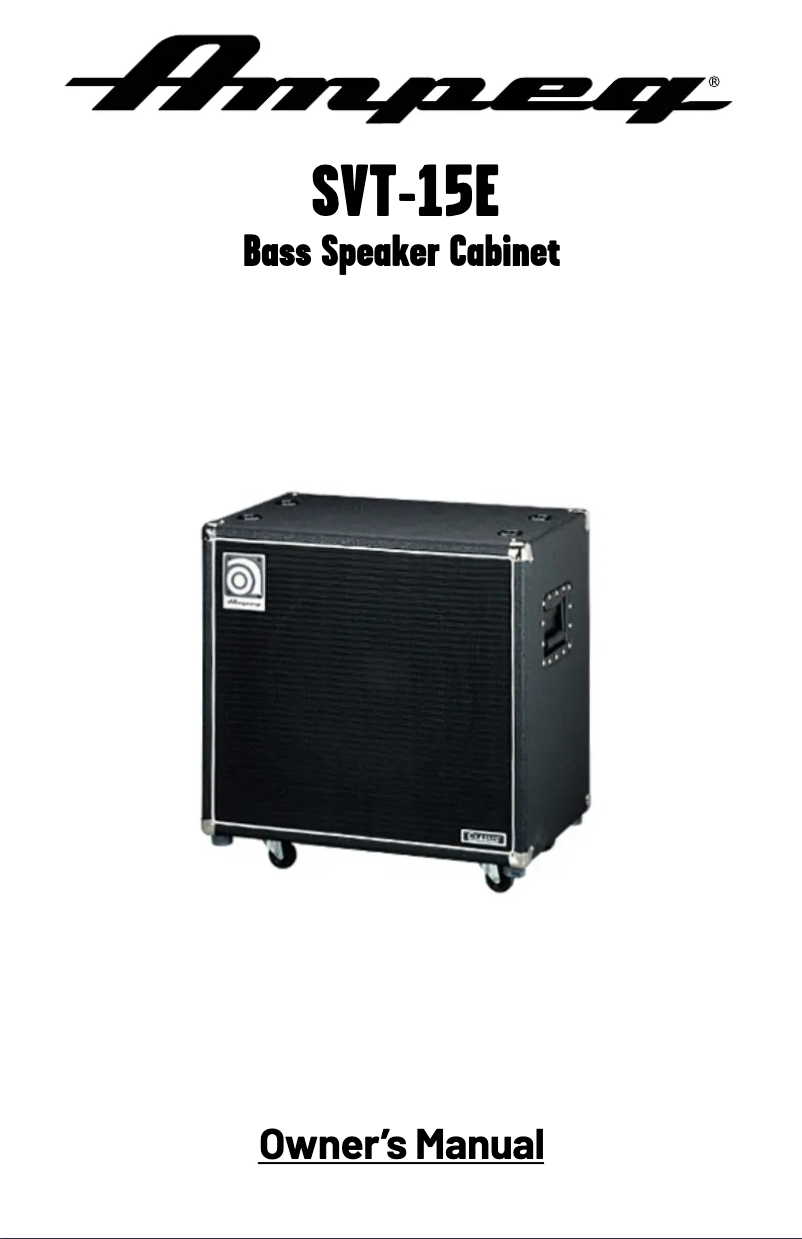 Página 1 del manual Manual de usuario Ampeg SVT-15E