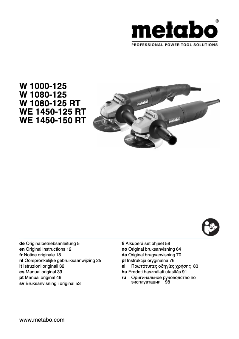 Image de la première page du manuel de l'appareil W 1080-115
