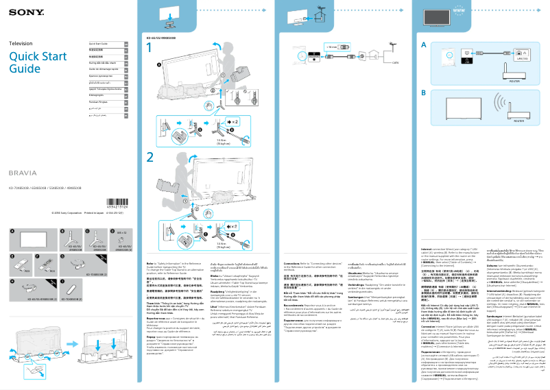 Page n°1 - Guide d'installation Sony Bravia KD-65X8500B
