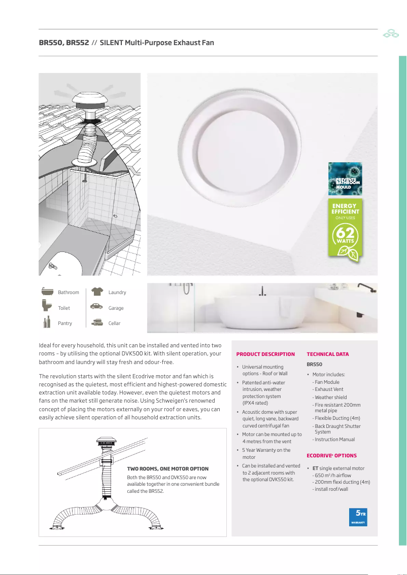 Page 1 of the manual Technical Sheet Schweigen BR550